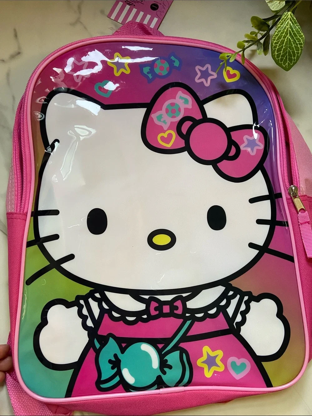 Hello Kitty Pink and White Kids Backpack with Colorful Accents